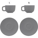 Set 2 cesti cappuccino 200 ml, Everestus, 2601E14872, 160x160x110 mm, Ceramica, Gri