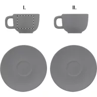   Set 2 cesti cappuccino 200 ml, Everestus, 2601E14872, 160x160x110 mm, Ceramica, Gri