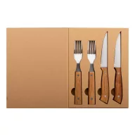   Set 4 tacamuri pentru friptura, 2410E24840, Everestus, 196 x 258 x 25 mm, Otel, Natur