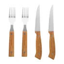 Set 4 tacamuri pentru friptura, 2410E24840, Everestus, 196 x 258 x 25 mm, Otel, Natur