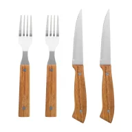   Set 4 tacamuri pentru friptura, 2410E24840, Everestus, 196 x 258 x 25 mm, Otel, Natur