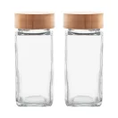 Set 2 recipiente condimente, 2410E24720, Everestus, 104 x 123 x 56 mm, Sticla, Transparent