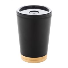   Cana termos, 260 ml, 2502E16308, Everestus, ⌀85 x 120 mm, Polipropilena, Bambus, Negru