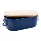 Caserola pranz 1000 ml, 2502E14232, Everestus, 195 x 110 x 70 mm, Polipropilena, Bambus, Albastru dark
