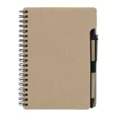 Agenda cu pix inclus, Everestus, 2601E14824, A6, Dictando, coperta cu spirala, 126x176x10 mm, Hartie, Polipropilena, Natur