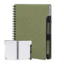 Agenda cu pix inclus, Everestus, 2601E14823, A6, Dictando, coperta cu spirala, 126x176x10 mm, Hartie, Polipropilena, Verde