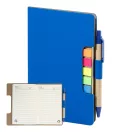 Agenda cu pix inclus, Everestus, 2601E15123, C6, Dictando, coperta standard, 115x175x12 mm, Poliuretan, Hartie, Albastru