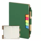 Agenda cu pix inclus, Everestus, 2601E15124, C6, Dictando, coperta standard, 115x175x12 mm, Poliuretan, Hartie, Verde