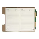 Agenda cu pix inclus, Everestus, 2601E15124, C6, Dictando, coperta standard, 115x175x12 mm, Poliuretan, Hartie, Verde