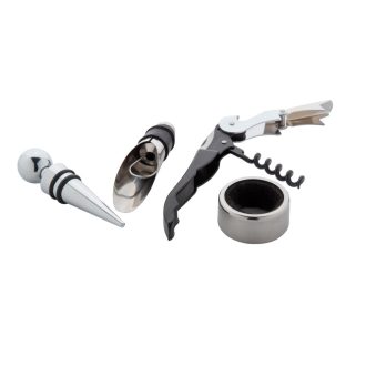   Set accesorii vin, 2401E17110, Everestus, 155x226x26 mm, Otel, Hartie, Natur