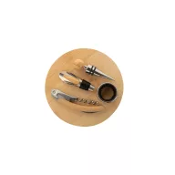   Set accesorii vin, 2401E17600, Everestus, ø160x40 mm, Bambus, Otel, Natur