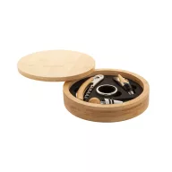   Set accesorii vin, 2401E17600, Everestus, ø160x40 mm, Bambus, Otel, Natur