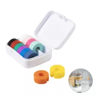   Set 12 identificatoare pentru pahare, Everestus, 2601E14945, 56x40x20 mm, Silicon, Polipropilena, Alb