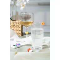   Set 12 identificatoare pentru pahare, Everestus, 2601E14945, 56x40x20 mm, Silicon, Polipropilena, Alb