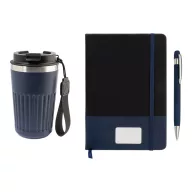   Set cadou 3 piese, Everestus, 2610E18775, A5, Dictando, 292x96x240 mm, Hartie, Poliuretan, Albastru Dark