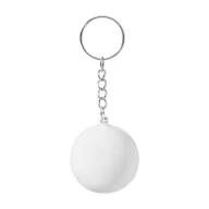   Breloc cu minge antistres, Everestus, 2610E18143, Ø40 mm, Poliuretan, Metal, Alb