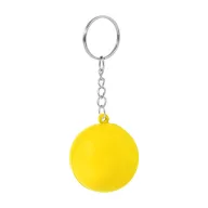   Breloc cu minge antistres, Everestus, 2610E18144, Ø40 mm, Poliuretan, Metal, Galben