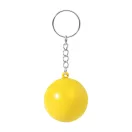 Breloc cu minge antistres, Everestus, 2610E18144, Ø40 mm, Poliuretan, Metal, Galben