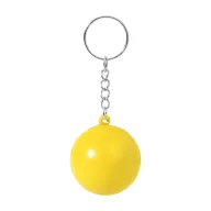   Breloc cu minge antistres, Everestus, 2610E18144, Ø40 mm, Poliuretan, Metal, Galben