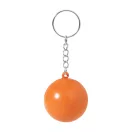 Breloc cu minge antistres, Everestus, 2610E18140, Ø40 mm, Poliuretan, Metal, Portocaliu