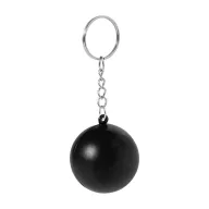   Breloc cu minge antistres, Everestus, 2610E18135, Ø40 mm, Poliuretan, Metal, Negru
