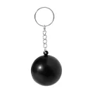 Breloc cu minge antistres, Everestus, 2610E18135, Ø40 mm, Poliuretan, Metal, Negru