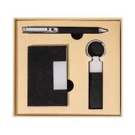   Set cadou 3 piese, Everestus, 2610E18932, 180x165x23 mm, Hartie, Poliester, Metal, Argintiu