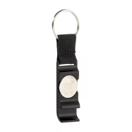   Breloc cu desfacator, Everestus, 2610E18125, 24x90 mm, Aluminiu, Otel inoxidabil, Negru