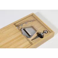   Set accesorii vin, Everestus, 2610E17953, 165x257x34 mm, Bambus, Otel inoxidabil, Natur