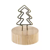   Clema metalica pentru notite cu design de Craciun, Everestus, 2610E18258, Ø38x60 mm, Metal, Bambus, Natur