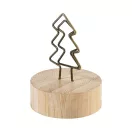 Clema metalica pentru notite cu design de Craciun, Everestus, 2610E18258, Ø38x60 mm, Metal, Bambus, Natur