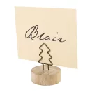Clema metalica pentru notite cu design de Craciun, Everestus, 2610E18258, Ø38x60 mm, Metal, Bambus, Natur