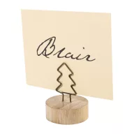   Clema metalica pentru notite cu design de Craciun, Everestus, 2610E18258, Ø38x60 mm, Metal, Bambus, Natur