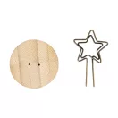 Clema metalica pentru notite cu design de Craciun, Everestus, 2610E18257, Ø38x65 mm, Metal, Bambus, Natur