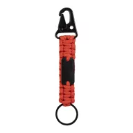   Breloc cu carabina, Everestus, 2610E18134, 158x30 mm, Poliester, Metal, Rosu