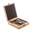 Set 4 accesorii vin in cutie, 147×168×49 mm, Everestus, 20FEB17213, Otel inoxidabil, Bambus, Maro