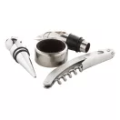 Set 4 accesorii vin, 223×80×30 mm, Everestus, 20FEB17223, Otel inoxidabil, Argintiu