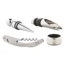 Set 4 accesorii vin, 223×80×30 mm, Everestus, 20FEB17223, Otel inoxidabil, Argintiu