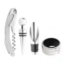 Set 4 accesorii vin, 223×80×30 mm, Everestus, 20FEB17223, Otel inoxidabil, Argintiu