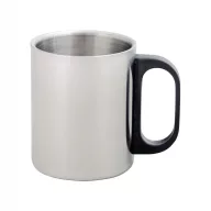   Cana metalica, 175 ml, 100×78×70 mm, Everestus, 20FEB15740, Otel inoxidabil, Argintiu, Negru
