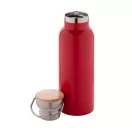 Termos, Everestus, 42FEB232434, 500 ml, Ø70x220 mm, Otel, Bambus, Rosu