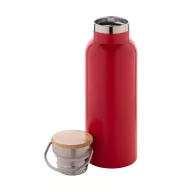   Termos, Everestus, 42FEB232434, 500 ml, Ø70x220 mm, Otel, Bambus, Rosu