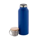 Termos, Everestus, 42FEB232433, 500 ml, Ø70x220 mm, Otel, Bambus, Albastru