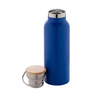   Termos, Everestus, 42FEB232433, 500 ml, Ø70x220 mm, Otel, Bambus, Albastru
