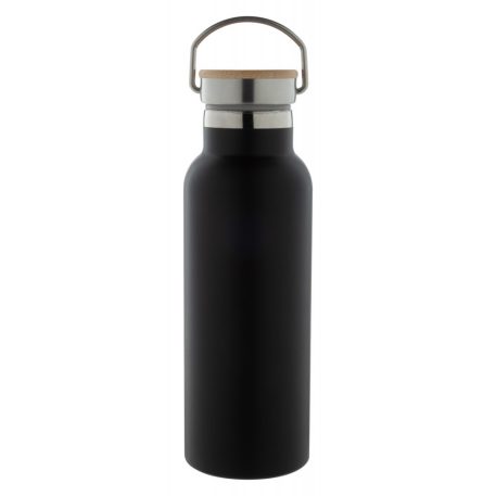 Termos, 21MAR2684, 500 ml, Ø 70x220 mm, Everestus, Otel, Bambus, Negru