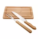 Set tocator, cutit si furca, Everestus, 42FEB232130, 200x300x11 mm, Bambus, Otel, Natur