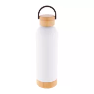   Termos, Everestus, 42FEB232557, 500 ml, Ø73x247 mm, Otel, Bambus, Alb