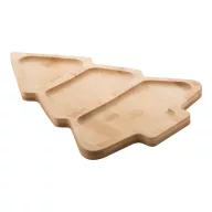   Platou pentru aperitive cu design de Craciun, 2401E17402, Everestus, 191x276x12 mm, Bambus, Natur