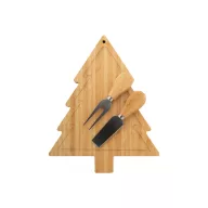   Set pentru branzeturi cu design de Craciun, 2401E17293, Everestus, 195x250x20 mm, Otel, Natur