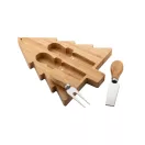 Set pentru branzeturi cu design de Craciun, 2401E17293, Everestus, 195x250x20 mm, Otel, Natur